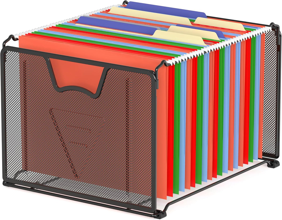 Simple Houseware Mesh Hanging File Folder Organizer, Black