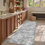Washable Area Rug 2'6'' x 8' Vintage Traditional Persian Mat - Image 2
