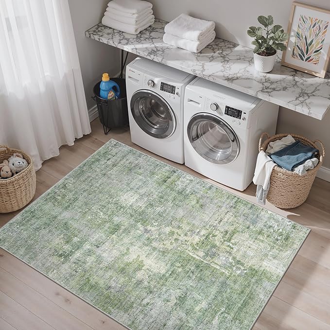 Soalmost Area Rugs 4x6 for Living Room, Vintage Washable Rugs for Dining Room - Image 2
