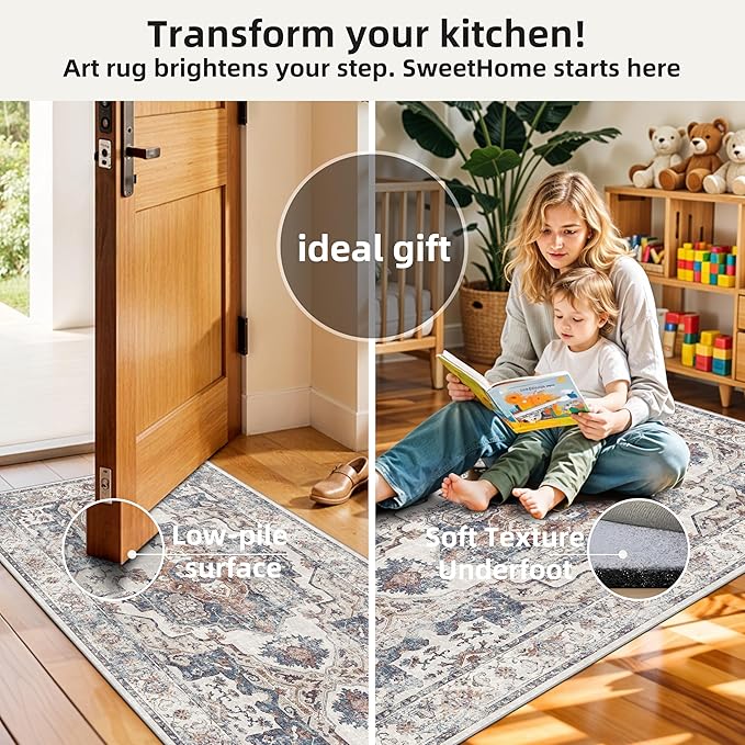 2-Piece Kitchen Runner Rug Set: Washable Non-Slip Floor Mats - Image 4