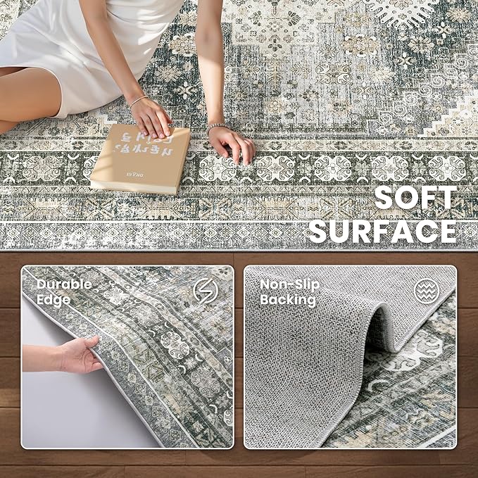 zesthome 6x9 Area Rug, Super Soft Washable Rugs - Image 6