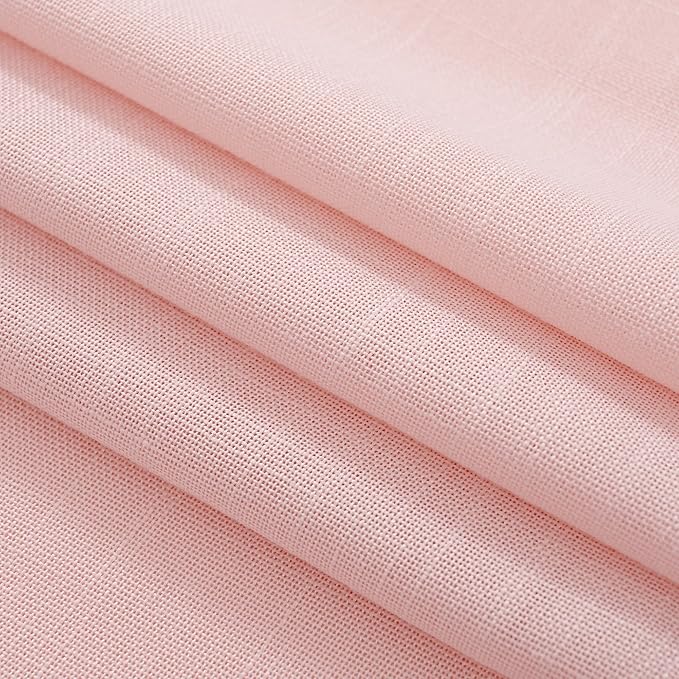 Light Pink Linen Back Tab Curtains 102 Inches Long - Image 7