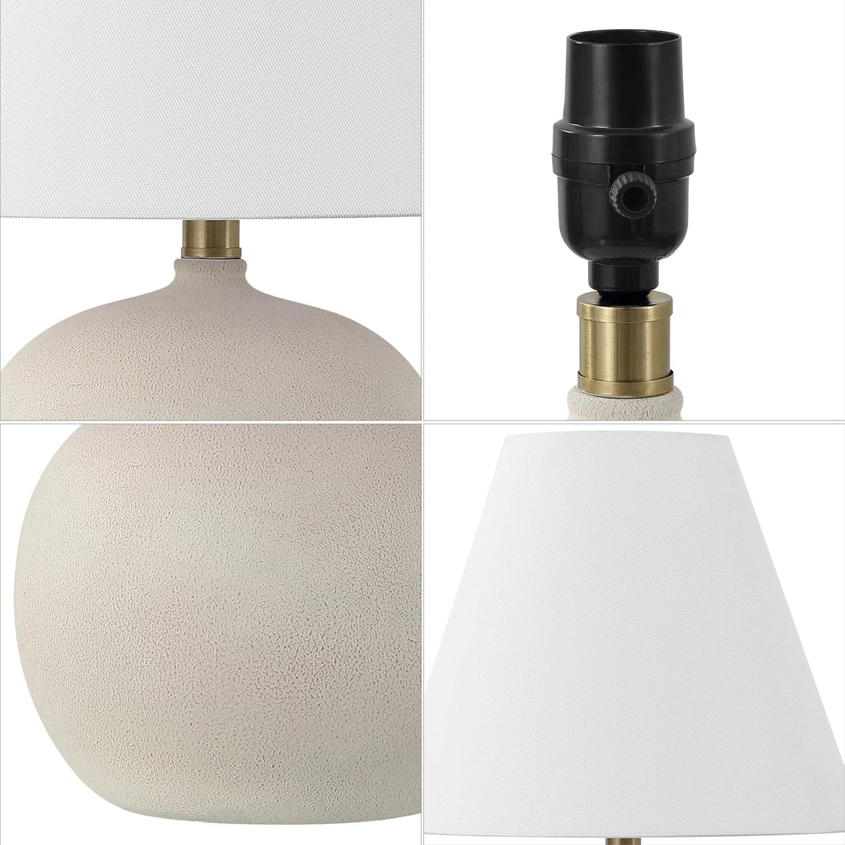 JONATHAN Y Asher 18.25" Gourd LED Table Lamp, Matte Cream, Set of 2