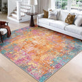 Washable Area Rugs Square 8ft Non-Slip Modern Abstract Soft by RELEANY