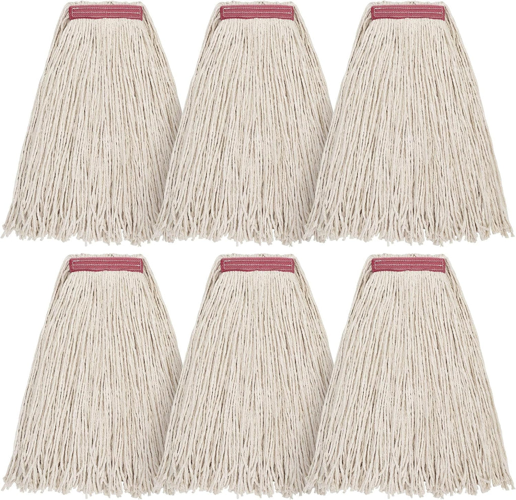 Matthew Cleaning 16oz 3Pack Cotton Floor Mop,Cotton Looped-Open String Heavy Duty String Refills, Universal Headband Blend,Mop Head Replacement for Home, Industrial and Commercial Use(White)