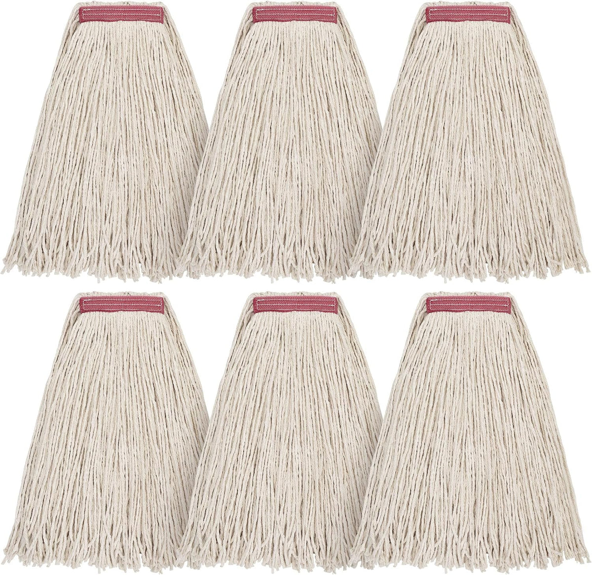 Matthew Cleaning 16oz 3Pack Cotton Floor Mop,Cotton Looped-Open String Heavy Duty String Refills, Universal Headband Blend,Mop Head Replacement for Home, Industrial and Commercial Use(White)