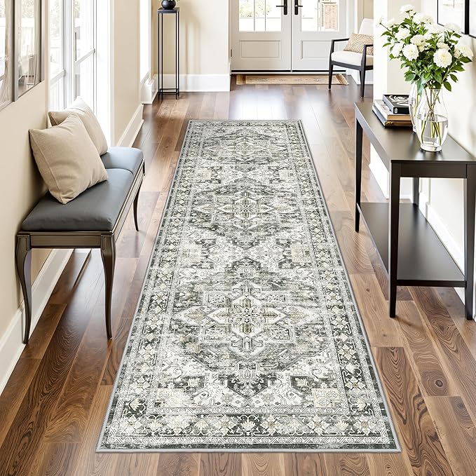 Kitchen Runner Rug Non Slip Washable 2.5x8, Soft Low Pile Entryway Rug Runners - Image 3