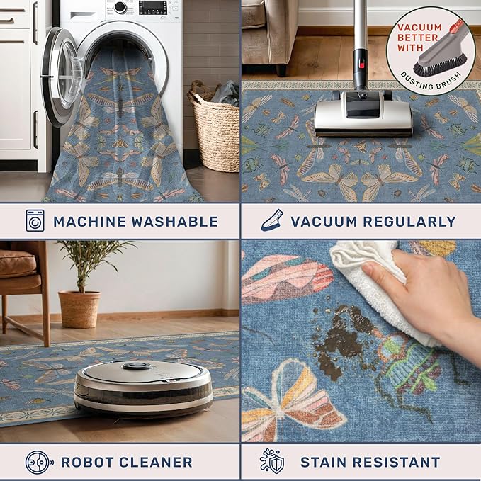 Hazo Haus Insect 3x5 Washable Stain Resistant Rugs - Image 4