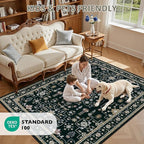 2x3 Area Rugs Living Room Rug: Washable Vintage Boho Medallion Rug No Slip - Image 8