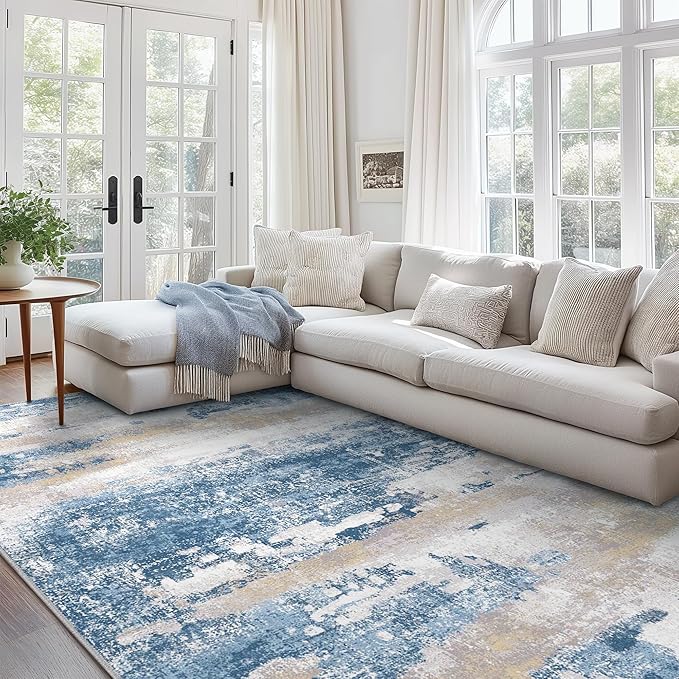 Area Rugs 10x14 for Living Room Bedroom, Modern Abstract Machine Washable Large - Image 3