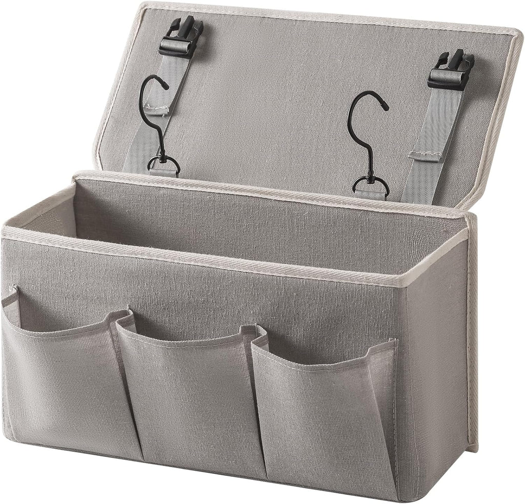 Bedside Caddy/Bedside Storage Organizer Hanging Bag with Three Options,Suitable for home beds, sofas, and dormitory beds—can hold magazines, books, phones, iPads, remote controls. (Pink)