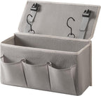 Bedside Caddy/Bedside Storage Organizer Hanging Bag with Three Options,Suitable for home beds, sofas, and dormitory beds—can hold magazines, books, phones, iPads, remote controls. (Pink)