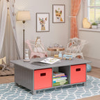 RiverRidge Kids 6 Cubby Storage Gray Activity Table,Grey