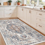 4x6 Living Room Area Rugs: Washable Boho Bedside Rugs Non-Slip Low Pile Small - Image 4