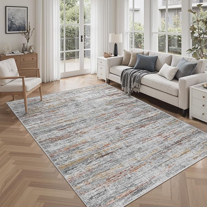 6x9 Area Rugs for Living Room, Non-Slip Modern Abstract Soft Large Washable Rug by Unknown