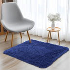 OLANLY 3x3 Machine Washable Small Bedside Rug, Soft Fluffy Shaggy Entryway - Image 3