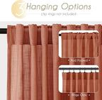 100 inch Linen Terracotta Curtains 2 Panels - Image 2
