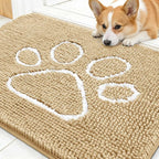 OLANLY Dog Door Mat for Muddy Paws 30x20, Paw Print Design, Absorbs Moisture by OLANLY