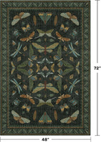 Dark Green 4x6 Washable Area Rug - Image 2