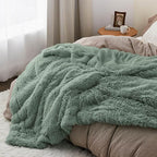 Bedsure GentleSoft Fluffy Sage Green Blankets Queen Size - Image 5