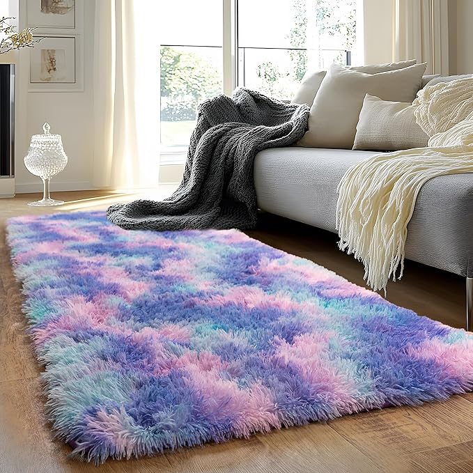 Runner Rugs for Bedroom 2x6 Rug Runners for Hallways Non Slip Soft Shag Bedside by Quntue