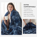 Bedsure GentleSoft Fluffy Navy Blue Throw Blanket, Tie Dye Blue Decor Navy Gifts - Image 3