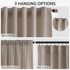 Nanspring Ecru Curtains 90 Inches Long - Image 2