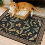 Small Black Entryway Rug by HazoHaus