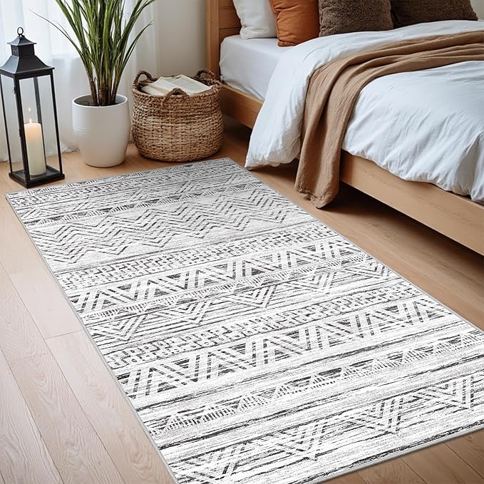 2x4 Washable Entryway Runner Rug: Moroccan Small Area Rug Soft Non Slip Door Mat - Image 9