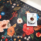 Rugcomf Round Rug 4ft Washable Circle Rug Non Slip Low Pile Boho Floral Small - Image 8