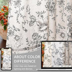 jinchan Linen Blend Curtain Floral Curtains - Image 4