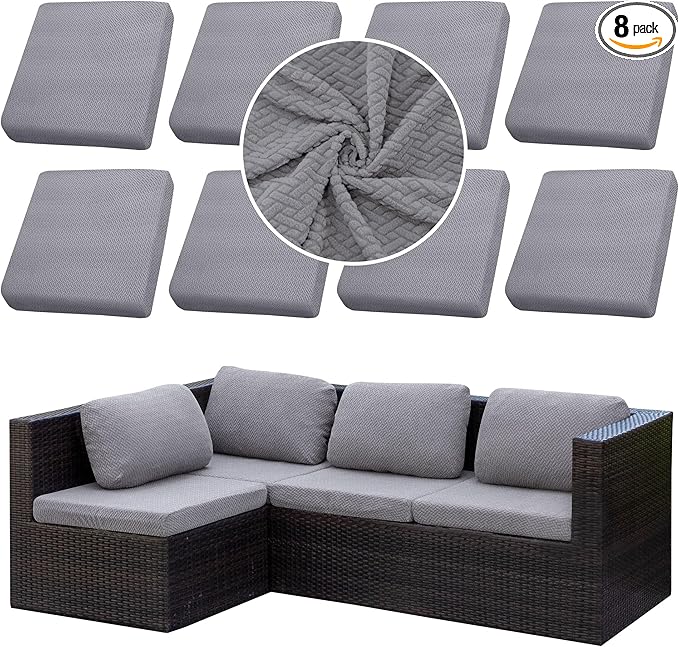 Outdoor Cushion Covers Set, Replacement by SUKAIKEQA