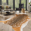 Deer Rug Antelope Print Rug, 6.2x8.2 Feet Faux Deer Hide Fawn Animal Print Skin by WARMHAVEN