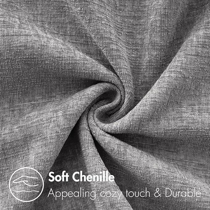 MIULEE Pack of 2 Couch Throw Pillow Covers 12x20 Inch Soft Dark Gray Chenille - Image 2