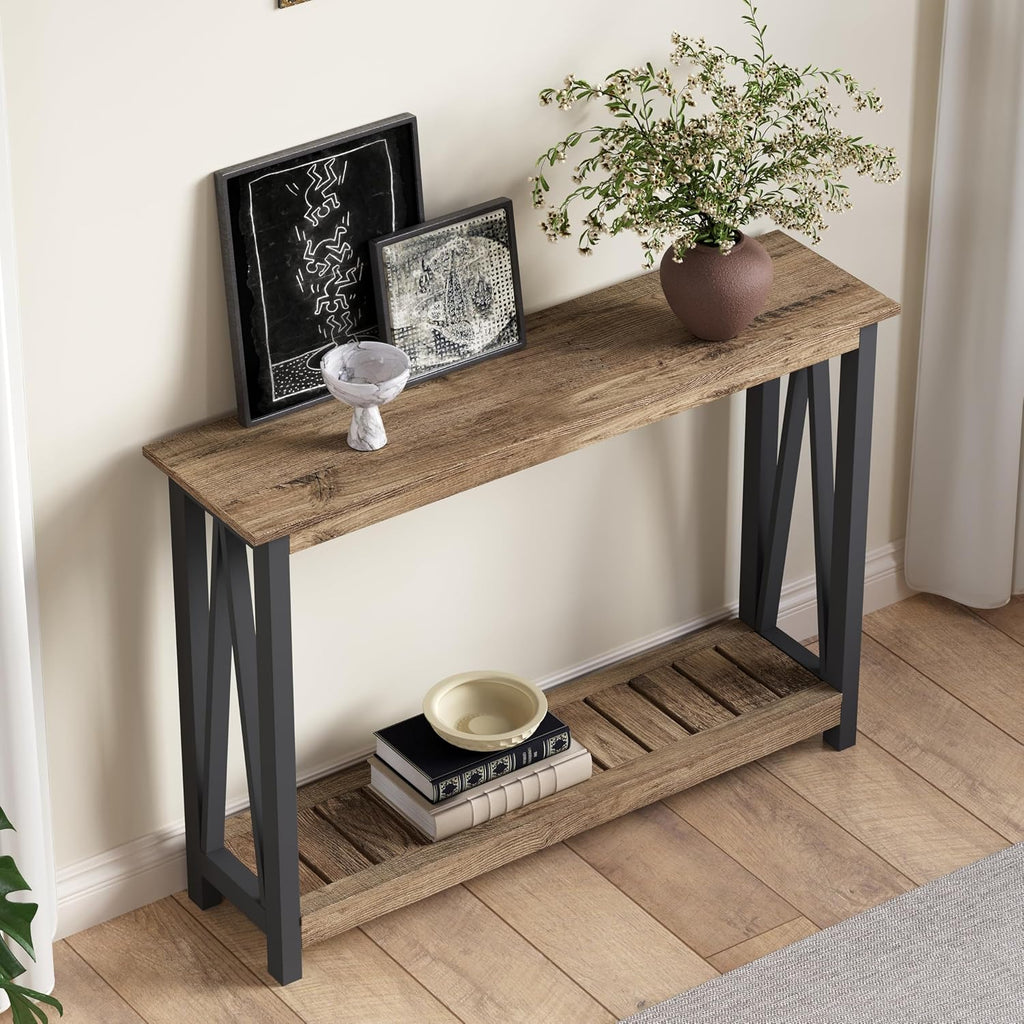 ChooChoo Farmhouse Console Table, Narrow Sofa Table for Entryway, 40 Inch