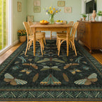 6x8 Dark Green Washable Dining Room Rug - Image 6