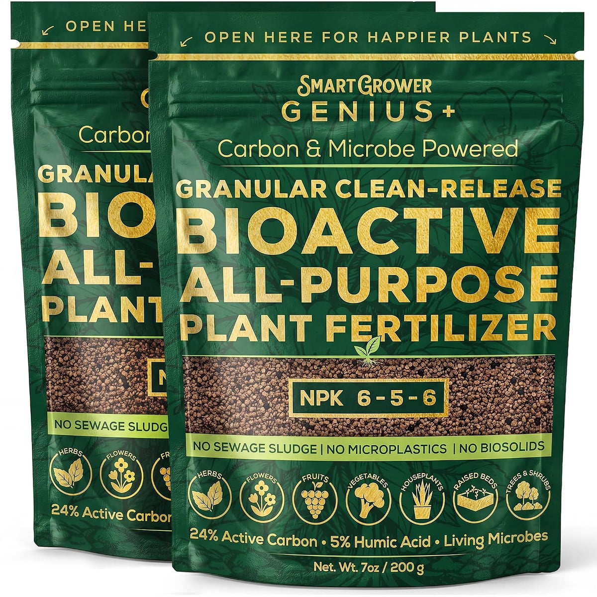 Bioactive Plant Fertilizer Granular Clean-Release, High Carbon Genius+ 1Kg
