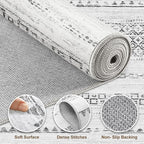 Nakagishi Round Rug Boho Area Rugs: 8x8 Washable Large Circle Neutral Soft - Image 3