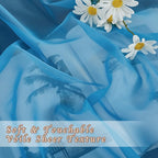 NICETOWN Voile Sheer Turquoise Curtains 90 inch Length, Grommet Airy Voile - Image 4