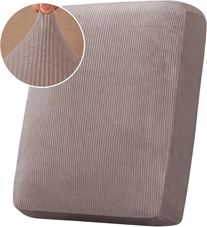 H.VERSAILTEX Velvet Stretch Couch Cushion Cover Plush Cushion Slipcover by HVERSAILTEX