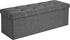 SONGMICS Ottoman Storage Bench, 35 Gal. Folding Chest, Holds 660 lb