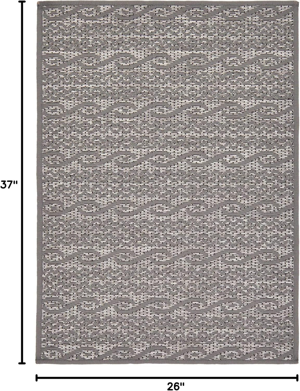 Unique Loom Outdoor Modern Collection Area Rug - Links (2' 2" x 3' 1" Rectangle, Gray/ Silver)