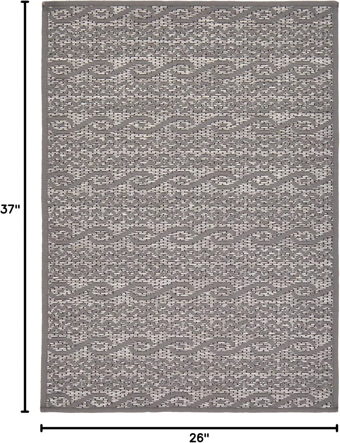 Unique Loom Outdoor Modern Collection Area Rug - Links (2' 2" x 3' 1" Rectangle, Gray/ Silver)