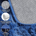 ONASAR Navy Blue Runner Rugs for Bedroom Living Room, Fluffy 2x6 Bedside - Image 3
