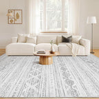 Nakagishi 5x8 Area Rugs Living Room: Washable Boho Large Neutral Soft Farmhouse - Image 5