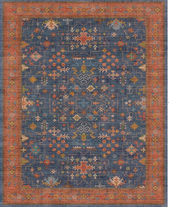 Navy Blue Washable 10 ft Long Runner - Image 8