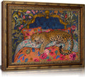 FKRYTYB Vintage Gold Frame Sleeping Leopard Canvas Wall Art 11x9in