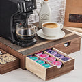 SMARTAKE Wooden Coffee Pod Organizer Storage Box Coffee Tea Organizer