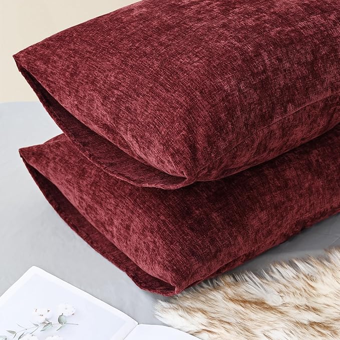 CaliTime Throw Pillow Covers Decorative 20 X 26 Inches Pack of 2 Cozy Chenille - Image 4