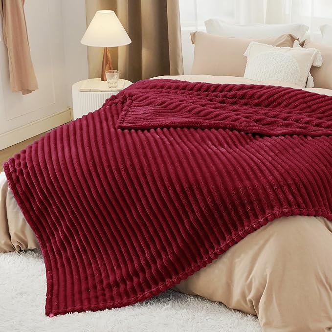 Bedsure GentleSoft Red California King Size Blanket - Image 5